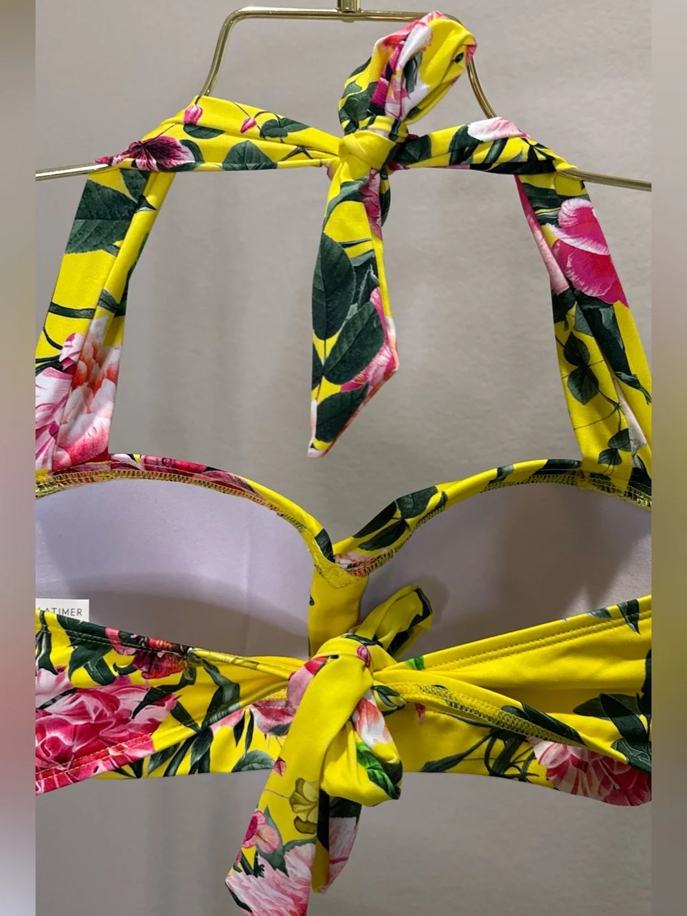 Gibson Yellow Floral Halter Bikini Set